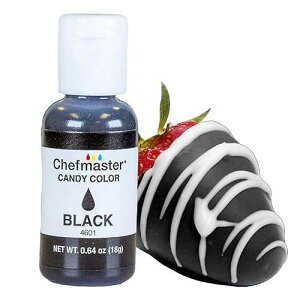 Chefmaster Black Candy Color True-Tone Shades Oil-Based Professional-Grade Dye Chocolate, Strawberries, Cake Pops Decorating Easy-to-Use Manufactured in the USA 0.70 oz