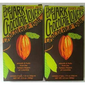 �g���[�_�[�W���[�Y �U �_�[�N �`���R���[�g ���o�[�Y �`���R���[�g �o�[ (3.5 �I���X/1.7 �I���X �o�[)(2 �p�b�N / ���v 4 ��) Trader Joe's the Dark Chocolate Lover's Chocolate Bar (3.5 oz/ 1.7 oz bar)(Pack of 2 / T