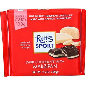 ���b�^�[�_�[�N�`���R���[�g�}�W�p������A3.5�I���X Ritter Sport Ritter Dark Chocolate With Marzipan, 3.5 Oz