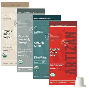 Artizan Coffee Roasters Artizan Coffee USDA Organic Espresso Coffee Capsules For Nespresso Original | Signature Blend Variety | 80 Compatible Compostable Pods