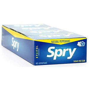 Spry Xylitol Gum, Natural Peppermint, 10 Count Blister Cards (8 Pack)