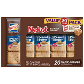 ピーナッツバターネコット、ランスクッキーサンド、ピーナッツバターネコット、20カウントバリューボックス（6個パック） Peanut Butter Nekot, Lance Cookie Sandwiches, Peanut Butter Nekot, 20 Count Value Boxes (Pack of 6)