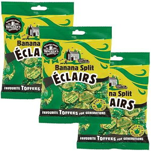 �E�H�[�J�[�Y �o�i�i �X�v���b�g �G�N���A 150g - 3 �p�b�N Walkers' Nonsuch Walkers Nonsuch Banana Split Eclairs Bag 5.29 Oz (Pack of 3) ? British Toffee Candy with Condensed Milk & White Chocolate, Imported UK Banana