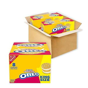 OREO �_�u���X�^�b�t �S�[���f���T���h�C�b�`�N�b�L�[�A�o�j�������A�L���O�T�C�Y�X�i�b�N�p�b�N10�� OREO Double Stuf Golden Sandwich Cookies, King Size, 20 Snack Packs (2 Boxes, 8 Cookies Per Pack)