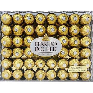 Ferrero Rocher Fine �w�[�[���i�b�c �`���R���[�g�A�`���R���[�g �M�t�g �{�b�N�X�A48 �J�E���g �t���b�g�A21.2 �I���X Ferrero Rocher Fine Hazelnut Chocolates, Chocolate Gift Box, 48 Count Flat, 21.2 oz