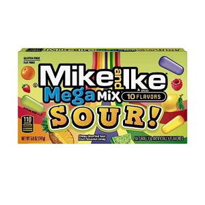 �}�C�N���A�C�N ���K�~�b�N�X�T���[ 5�I���X 12�p�b�N MIKE AND IKE. Mike and Ike Candy, Mega Mix Sour, 5oz Theater Box, Pack of 12