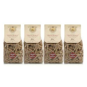 Morelli Organic Whole Wheat Penne Pasta Noodles - Handmade Premium Italian Pasta from Italy, Gourmet Imported Noodles Made With Durum Wheat Semolina - 17.6 Oz (500gr) - Pack of 4