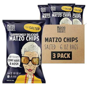 Matzo �`�b�v�X�A�����A��܁A6 �I���X�A3 �p�b�N The Matzo Project Crispy Matzo Chips, Sea Salt Flavor, Vegan, Nut Free, Back-to-School Snack Packs, 3-Pack, 6 oz. Each, Kosher but NOT Kosher for Passover