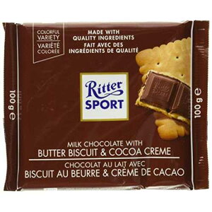 Ritter Sport, �o�^�[�r�X�P�b�g����~���N�`���R���[�g�A3.5�I���X Ritter Sport, Milk Chocolate with Butter Biscuit, 3.5 oz