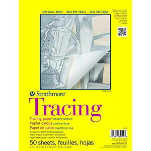 Strathmore 300 Series Tracing Paper Pad, Tape Bound, 9x12 inches, 50 Sheets (25lb/41g) - Artist Paper for Adults and Students