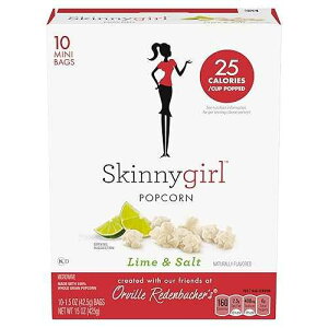 Orville Redenbacher's Skinnygirl ���C�� & �\���g �|�b�v�R�[���A1.5 �I���X �~�j�o�b�O�A10 �� Orville Redenbacher's Orville Redenbacher�fs Skinnygirl Microwave Popcorn, Lime and Salt Popcorn Mini Bags, 4g Fiber Per Serving,