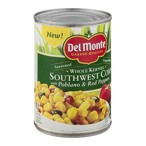 Del Monte�A�z�[���J�[�l���A�|�u���m�����b�h�y�b�p�[����T�E�X�E�F�X�g�R�[���A15.25�I���X�ʁi6�p�b�N�j Del Monte, Whole Kernel, Southwest Corn with Poblano & Red Peppers, 15.25oz Can (Pack of 6)