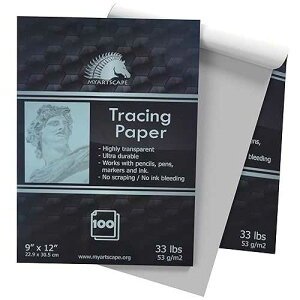 MyArtscape Tracing Paper Pad - 33lb - 9 x 12 - 100 Transparent Sheets - Artist Quality - High Transparency - Professional Art Supplies