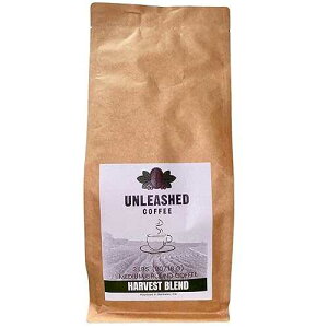 Unleashed Coffee Harvest Blend Medium Roast Ground Coffee Smooth Quick Coffee Maker Brew or Refill for Coffee Pods Delicious Hot or Cold Brew Gluten Free 2 lb Bag