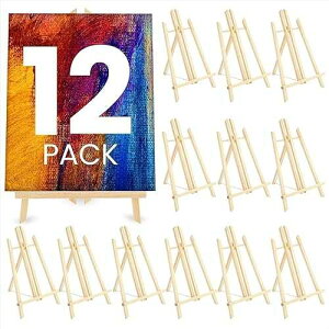 Juvale Easel Stand for Sign & ting - 12-Pack, Brown Wood, 8.9 x 8.8 x 13.8 in - Foldable A-Frame & Tabletop Easels for Classroom Decor & t Party