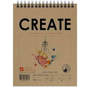 Design Ideation Create. Wire Bound Sketchbook. Top Spine. Multi-Media. (8.5 x 11) WB-50100-TS. (1 Book)