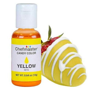 Chefmaster Yellow Candy Color True-Tone Shades Oil-Based Professional-Grade Dye Chocolate, Strawberries, Cake Pops Decorating Easy-to-Use Manufactured in the USA 0.70 oz