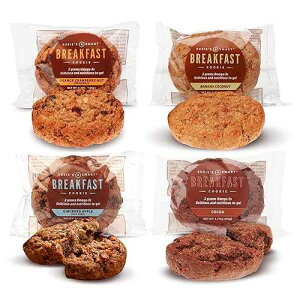 Susie's Smart Susie�fs Smart Breakfast Cookie, Mixed Box of 12 Breakfast Cookies (3) Orange Cranberry Nut (3) Gingered Apple (3) Banana Coconut (3) Cocoa Omega-3 and Protein-Rich, Soft Chewy Whole Grain Snack,