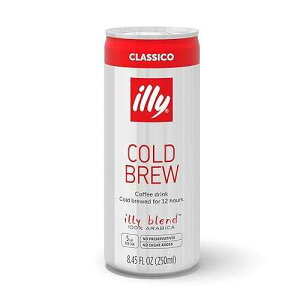 illy Ready To Drink, Classico Cold Brew Coffee Cans, 100% Arabica, Premium Italian Coffee, 8.45oz, 12 Pack
