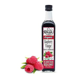 De La Rosa Organic Raspberry Vinegar, Raw & Unfiltered Pure Vinegar, Vegan, Gluten Free & Kosher, Great for Organic Salad Dressing and Marinades, Flavored Vinegar 16.9 Oz (Pack of 1) De La Rosa 613 De La Rosa