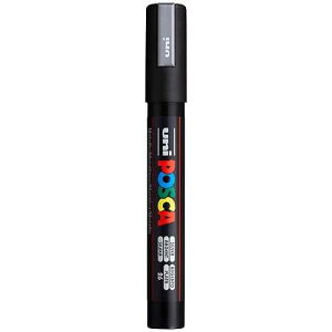 Uni-Ball uni POSCA PC-5M Water-Based t Markers, Reversible Medium Tip (1.8-2.5mm), Silver