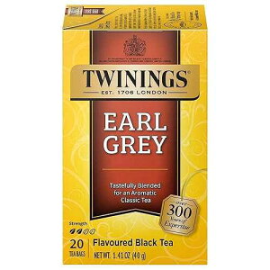 �g���C�j���O �A�[���O���C �e�B�[�A�e�B�[�o�b�O�A20 ct Twinings Earl Grey Black Tea Individually Wrapped Bags, 20 Count (Pack of 1), Flavoured with Citrus and Bergamot, Caffeinated, Enjoy Hot or Iced, 20 Teabags