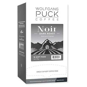 Wolfgang Puck Coffee, Noir, 12 Gram Soft Pods, 16 Count (Pack of 1)
