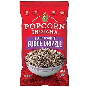 Popcorn, Indiana Popcorn Indiana Black & White Fudge Drizzle Chocolate Popcorn (6 oz Bags ? 6 Pack) Pre-Popped Popcorn Made with Real Cocoa, Gluten Free, No Artificial Flavors, Perfect for Movie Nights or Snacks