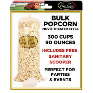 Fresh Gourmet Popcorn Bulk Bag - 5.6 lbs (90 oz / 300 Cups) Movie Theater Style Butter Flavor, XL Party & Event Popcorn for Buffets, Bars, and Favors Pops Corn Fresh Gourmet Popcorn Bulk Bag 5.6 lbs (90 oz /