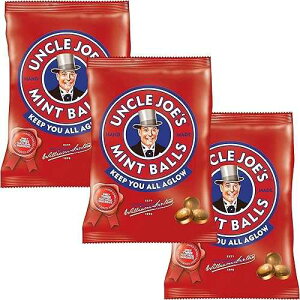 Uncle Joe's Uncle Joe�fs Mint Balls Bag 3.17 Oz (Pack of 3) | All Natural, Vegan, Gluten Free British Candy | Real Peppermint Oil Hard Candy | Individually Wrapped English Mints | Imported UK Peppermint Treats