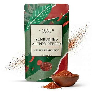 Collected Foods Premium Aleppo Pepper Flakes, Naturally Sun-Dried, Small Batch Spice for Smoky Flavor & Balanced Heat, Gourmet Alternative to Red Chili & Red Pepper, 2oz
