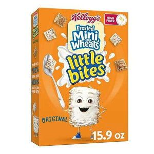 Kellogg's Frosted Mini-Wheats Little Bites Cold Breakfast Cereal, High-Fiber, Whole Grain, Original, 15.9oz Box (1 Box)