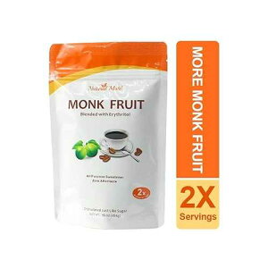 Natural Mate Monk Fruit Zero Calorie Sweetener (2x Sugar Sweet, Original), 16 oz - Granular Powder Blended with Erythritol - Sweet Natural Alternative to Xylitol and Stevia - Sugar Replacement for Keto, Paleo, Low