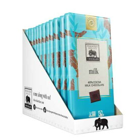 絶滅危惧種のチョコレートバー | ミルクチョコレート | カカオ48%、滑らかでクリーミーな甘さ | グルテンフリー＆人工甘味料不使用 | 3オンスバー(12パック) Endangered Species Chocolate Endangered Species Milk Chocolate Bar (48% cocoa)