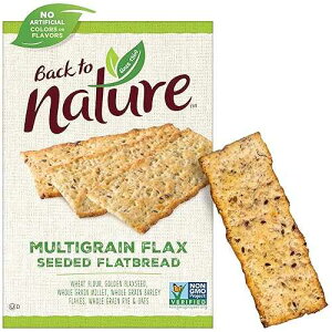 Back to Nature �N���b�J�[�A���`�q�g�݊����}���`�O���C�������m�A5.5 �I���X (6 �p�b�N) Back to Nature Multigrain Flax Seeded Flatbread Crackers - Dairy Free, Non-GMO, Made with Wheat Flour & Whole Grains, Delicious & Q