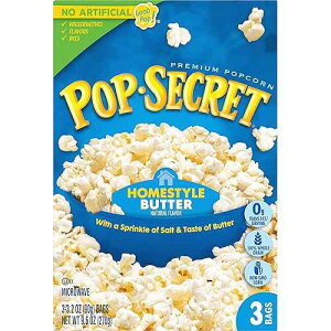 Pop Secret �z�[���X�^�C�� �|�b�v�R�[���A�d�q�����W �|�b�v�R�[���A3 ����{�b�N�X (6 �p�b�N) Pop Secret Microwave Popcorn, Homestyle Butter Flavor, 3.2 Oz Sharing Bags, 3 Count (Pack of 6)