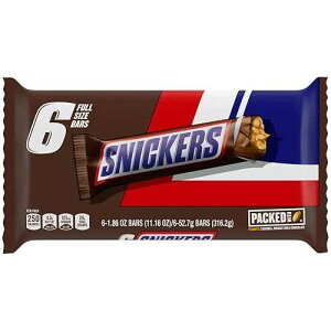 SNICKERS Full Size Milk Chocolate Candy Bars Father�fs Day Gift - 11.16 oz, 6 Chocolate Bars Pack