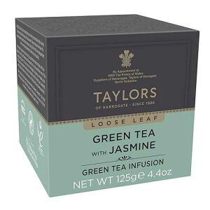 Taylors of Harrogate �O���[�� �e�B�[ ���[�Y ���[�t 4.4 �I���X �J�[�g�� Taylors of Harrogate Green Tea with Jasmine Loose Leaf, 4.41 Ounce Carton (Pack of 1), Delicate, Floral and Sweet, Caffeinated, Premium Whole Lea