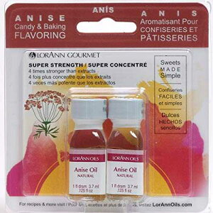 LorAnn �A�j�X �I�C�� SS�A�i�`������ �t���[�o�[�A1 �h���� �{�g�� (0.0125 fl oz 3.7ml) - �c�C���p�b�N �u���X�^�[���� LorAnn Oils LorAnn Anise Oil SS, Natural Flavor, 1 dram bottle (.0125 fl oz 3.7ml ) - Twin pack blist