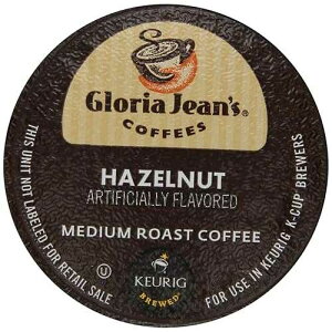 Gloria Jean's Coffees �w�[�[���i�b�c�A�V���O���T�[�u�L���[���O K �J�b�v�|�b�h�A�t���[�o�[�~�f�B�A�����[�X�g�R�[�q�[�A48 �� Gloria Jean's Coffees Hazelnut, Single-Serve Keurig K-Cup Pods, Flavored Medium Roast 