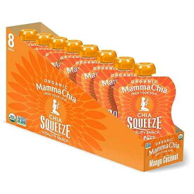 Mamma Chia Organic Vitality Squeeze Snack, Mango Coconut, USDA Organic, Non-GMO, Vegan, Gluten Free, and Kosher. Fruit and Vegetables with only 70 Calories. 3.5 Ounce (Pack of 8)