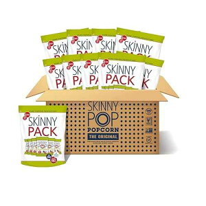 SkinnyPop Original Popcorn, Skinny Pack, Gluten Free, Non-GMO, Healthy Popcorn Snacks, Skinny Pop, 0.65 oz Individual Snack Size Bags, 10 Packs (6 Bags per Pack)