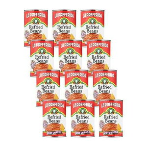 La Preferida ���t���C�h�r�[���Y�A�X�p�C�V�[�ȃ`�|�g���A16 �I���X (�p�b�N - 12) La Preferida Chipotle Refried Beans (Smoky, Spicy Beans Made with Real Chipotle) No Preservatives or Artificial Additives. Great in Chili, Dips