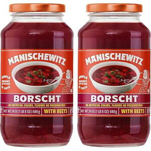 Manischewitz Borscht with Beets, 24 Oz (2 Pack) | Ready-to-Serve Beet Soup | Sweet & Tangy Flavor | Gluten-Free, Vegetarian | Kosher (including Passover)