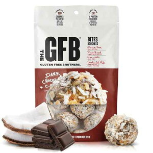 The GFB Dark Chocolate Coconut Protein Bites - Gluten Free Protein Balls ? Non GMO, Soy Free, Vegan - Snack Size Plant Based Energy Balls, 4 oz (1 Count)