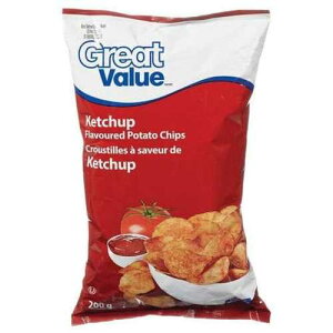 �����ȃP�`���b�v���|�e�g�`�b�v�X ���1�� Wal-Mart Canada Corp Great Value Ketchup Flavoured Chips 1 Large Bag -(Imported From Canada)