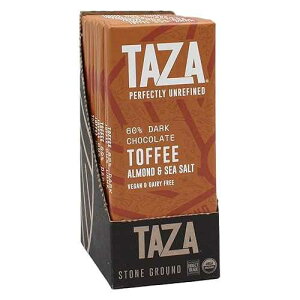Taza �`���R���[�g �I�[�K�j�b�N �A���C�Y �o�[ 60% �X�g�[���O���E���h�A�g�t�B�[ �A�[�����h �V�[ �\���g�A2.5 �I���X (10 ��)�A�r�[�K�� Taza Chocolate Organic Amaze Bar 60% Stone Ground, Toffee Almond Sea Salt