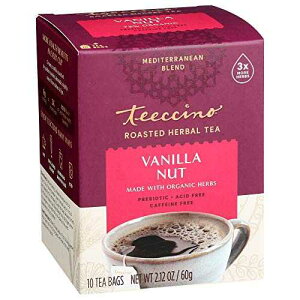 Teeccino Vanilla Nut Herbal Tea - Rich & Roasted Herbal Tea That�fs Caffeine Free & Prebiotic for Natural Energy, 10 Tea Bags