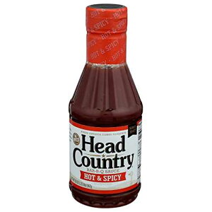 Head Country Bar-B-Q Sauce, Hot & Spicy / Soy Free, Gluten Free Spicy BBQ Sauce With No Added Preservatives / Spicy & Tangy Championship Barbecue Sauce For Pizza, Spuds & Wings / 20 Ounce, Pack of 1