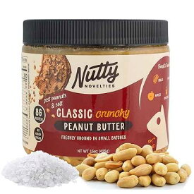 Nutty Novelties Classic Crunchy Peanut Butter - High Protein, Low Sugar Healthy Peanut Butter - Cholesterol-Free, Vegan & All-Natural Peanuts - 15 Ounces